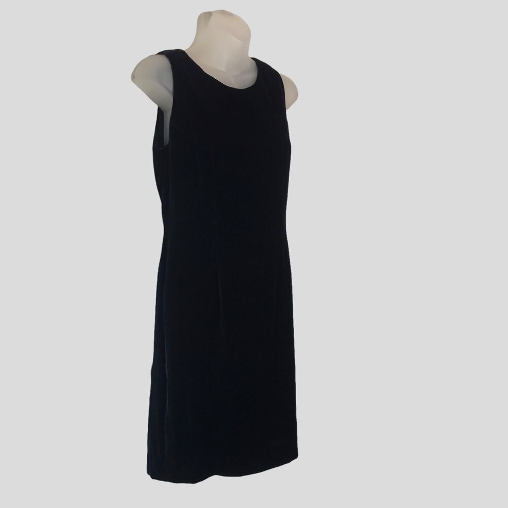 VTG Theomiles black velvet silk blend sleeveless cocktail dress size 6 - Picture 5 of 9